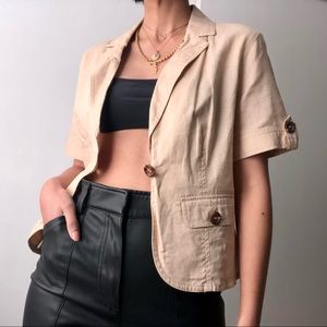 BOGOFREE Linen Utility Blazer Jacket